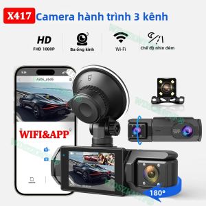 Camera Hành Trình Ô Tô WiFi Ba Ống Kính 2/3 Kênh HD 1080P Hộp Đen Ghi Hình Với Cảm Biến G Phát Hiện Chuyển Động Và Giám Sát Đỗ Xe