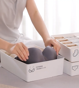 Underwear Storage Box Kotak Penyimpanan Pakaian Dalam Kaos Kaki Dengan Tutup Tempat Penyimpanan