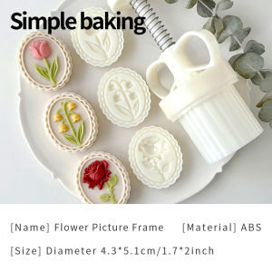 Khuôn Làm Bánh Trung Thu Hoa 3D Khuôn Ép Bánh Quy Hoa Hồng Hoa Loa Kèn Hoa Tulip Khuôn Làm Bánh Maamoul Bánh Đậu Xanh Dụng Cụ Làm Bánh Ngọt Tự Làm Tại Nhà