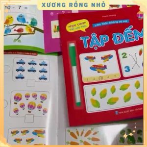 Trọn bộ vở viết làm toán không sợ sai tặng kèm bút viết tự xóa dùng nhiều lần cho bé