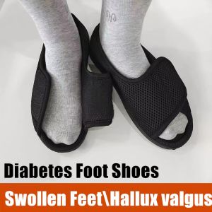 Men slippers Women Feet swollen shoes diabetes Foot shoes Mesh breathability injured Middle aged  elderly wearing Anti slip slippers indoor slippers