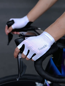 Santic Cycling Gloves Men Women Breathable Shockproof Sports Road MTB Bike Half Finger Gloves