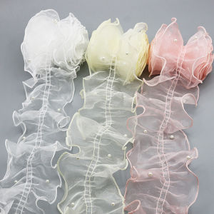 (2 mét/gói) 11cm sợi Eugen xếp li ngọc trai pha ren phụ kiện nhà lễ hội may mặc ren Phụ Kiện quần áo vải ren cắt váy