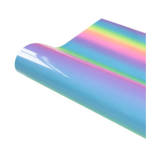 Permanent Adhesive Vinyl Sheet 12"x10" Multi-Sizes - Glossy Rainbow Leopard Pattern for Wall Stickers Car Decal Home Decor Craft