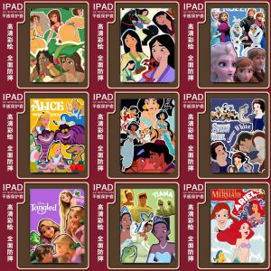 Disney Longhaired Snow White Silk Pattern iPad10 Case Silicone Bookstyle Mini6 Air5 Protective Cover for Apple iPad10 10.2 Inch