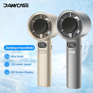 DANYCASE Kipas USB genggam kipas 120 kecepatan pendingin tampilan Digital tanpa pisau kipas angin elektronik untuk olahraga luar ruangan