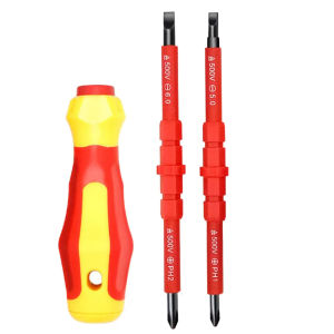 Insulated Electricians Screwdriver Set - 14 in 1 Magnetic Screwdriver Kit Electrical Multifunction Interchangeable CR-V Screwdr