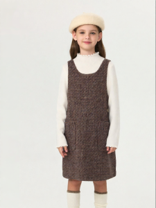 Marc&Janie | Wool Blend Girls Tweed Sleeveless Dress Autumn