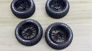 Bộ Mâm Xe RC Kim Loại RED SPIDER 4 Chiếc Kèm Lốp Cao Su Rally Lỗ 12mm Phù Hợp Với Tamiya TT02 XV01 94123 - Phụ Tùng Thay Thế Xe Đua RC