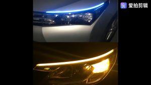 2 PCS Lampu LED Alis Drl Running Flexible Mobil Motor Welcome Light Headlamp