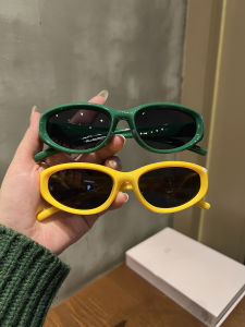 Retro Cat Eye Sunglasses Yellow Bright Color Sporty Womens Style Fashionable Simple Design Sunglasses for Square Oval round Faces