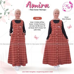 AMIRA DRESS SER (INNER+GAMIS) //DRESS MOTIF //GAMIS ANAK MOTIF KOTAK