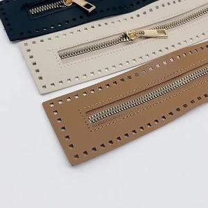 1/2pcs 27cm Long Leather Zipper Useful For Crochet Bag Hardware Soild Zipper Sewing Accessory Useful Handbag PU Leather Zipper