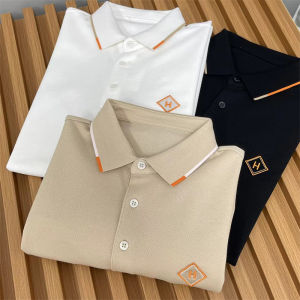 Spring/Summer New Breathable Polo Lapel Short Sleeve Business Pima Cotton T-shirt Accessible Luxury Men Casual Tops
