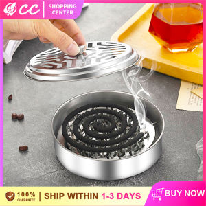 Multifunctional Stainless Steel Utility Dustproof Mosquito Coil Holder with Fireproof Cover Mosquito Coils Plate Sandalwood Coil Bird CageHolder
