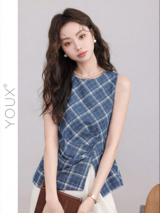 YOUXIANG | Áo Blouse Mùa Hè Cổ Độc Đáo