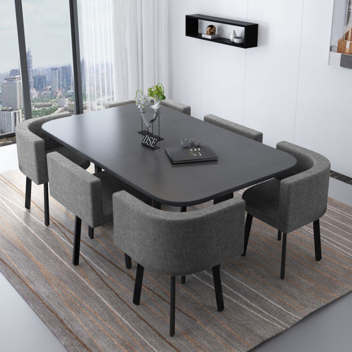 Small Conference Table 6 People Long Table Minimalist Modern ...