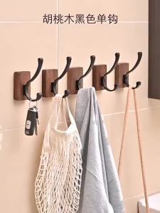 [SG Stock]Solid wood hanger single hook wall hook coat hanger wall hook towel hook door back hook