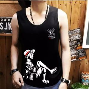 ShopAoi - Singlet Luffy Duduk / Kaos tanpa lengan / Kaos Dalam / Singlet Pria / Lekbong