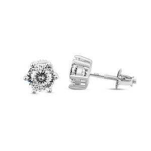 1carat *2 Moisanne Earrings D Color With Certificate 925 Sterling Silver Elegant Womens Earrings Jewelry Valentines Day Gift