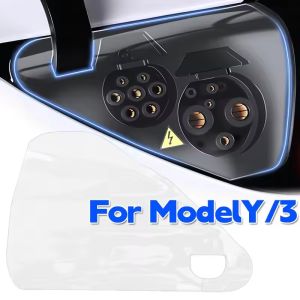 ฝาครอบชาร์จพอร์ตกันน้ำสำหรับเทสลารุ่น3 Y อุปกรณ์ป้องกันภายนอกเครื่องป้องกันที่ชาร์จโปร่งใสป้องกันฝนหิมะฝุ่น