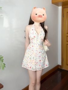 CHANGTONG | Đầm Dáng Nhỏ Phong Cách Nghỉ Dưỡng Có Nẹp Dây