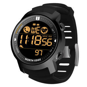 NORTH EDGE Mens Smart Watch Heart Rate Monitor Women Smartwatch Swmming Running Pedometer Alarm Clock Waterproof 50m Android IOS