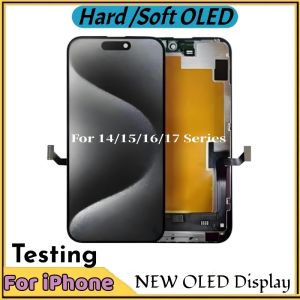 NEW OLED Soft / Hard For iPhone 14 15 16 17 Pro Max 14 15 16 Plus Display LCD With 3D True Tone Touch Screen Replacement
