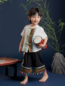 Boys Dai Ethnic Performance Clothes Chinese Style Childrens Hanfu Zhuang Minority Fashion Miao Ethnicity Stage Outfits