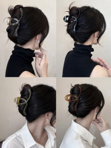 ชุดกระดุมผมแบบยูนิเซ็กซ์ สีน้ำตาลอ่อน เครื่องประดับผมสไตล์เกาหลีสำหรับผู้ชายและผู้หญิง ที่จับผมแบบเรียบหรู