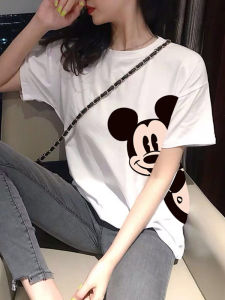 Women Short Sleeve T-shirt Cartoon Printed Casual