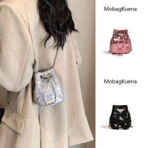 Autumn and Winter Fancy Mini Messenger Bag Female 2024 New Arrival Sequin Bucket Bag Chain Bag Shoulder Lipstick Pack