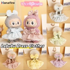 Nanafine【🚀Thai Shipping】17 ซม. น่ารักมินิตุ๊กตาตุ๊กตา Labubu Macaron เครื่องแต่งกาย Labubu ตุ๊กตาไอดอลชุดเจ้าหญิงชุด Diy ของขวัญสำหรับเด็ก