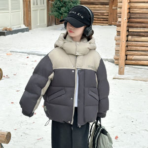Thickened Autumn Winter Jacket for Girls Primary And Middle School Students Cotton Clothes New Chinese Style Hooded Coat