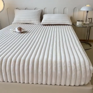 Velvet Bedsheet No Lukot No Gusot Garterized Bed Sheet Soft Breathable Single/Double/Queen/King