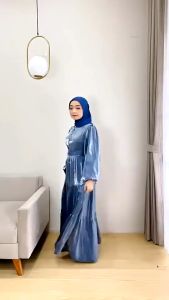 Dedilarise Zea Gamis Maxy Lebaran Shimer Silk Premium Busui Gamis Remaja Terbaru Kekinian Friendly Wudhu