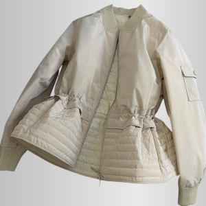 Áo Khoác Nữ Phong Cách Hàn Quốc Giản Dị Có Dây Rút Eo Mới Mùa Xuân 2025 Áo Khoác Ngoài Ngắn Thường Ngày Bằng Vải Polyester