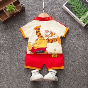 Summer Baby Clothes Sets suit Blue Cartoon short sleeve shorts Cotton comfortable two-piece set