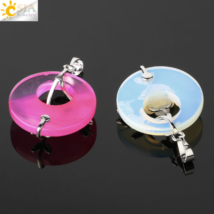 CSJA%20Natural%20Stones%20Pendant%20for%20Necklace%20Round%20Flower%20Leaf%20Amethysts%20Rose%20Quartz%20Rock%20Crystal%20Healing%20Tiger%20Eye%20Jewelry%20G384%20-%20Image%204