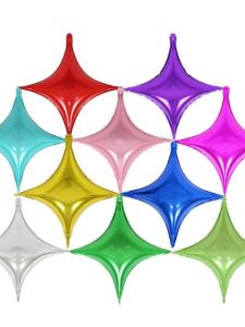 26 Inch Four Corner Aluminum Foil Balloons Gold And Silver Star Background Wall Festival Celebration Decorative Inflatable Balloons