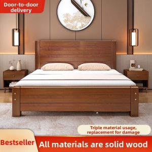 Real Wood Bed New Chinese Style Economic and Simple Design