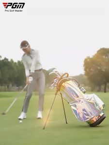 กระเป๋ากอล์ฟสูงสำหรับกอล์ฟ QB063 สีรุ้ง พกพา Multi-Function TPU สามารถใส่ไม้กอล์ฟได้สูงสุด 2-5 ไม้
