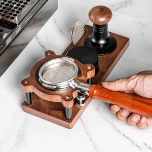 51/53/54/58mm Wood Coffee Tamper Mat Station Stand Espresso Tamping Storage Rack Barista Portafilter Holder Filter Screen Holder