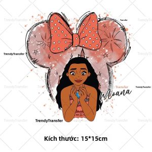 Công Chúa Disney Ariel Jasmine Elsa Bạch Tuyết Màu Nước Sắt Trên Đề Can Có Thể Giặt Nhiệt Truyền Miếng Dán Cho DIY Quần Áo Trẻ Em