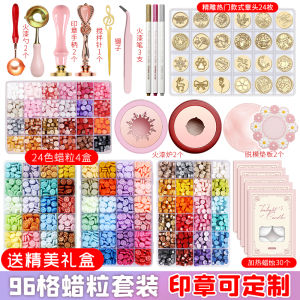 Study Delight Fire Seal Stamp Set with Wax Beads Envelope Sealing Mars Stamp Beginner Kit Includes Melting Pot Storage Box Accessories