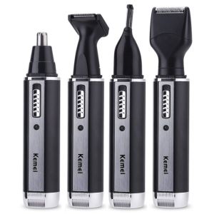 Kemei | Máy Tỉa Lông Mũi Và Tai 4 Trong 1 Kemei Dành Cho Nam Bộ Dụng Cụ Tỉa Râu Và Lông Mày Bộ Dụng Cụ Chăm Sóc Da Mặt Và Cơ Thể Kèm Dụng Cụ Làm Sạch Tai
