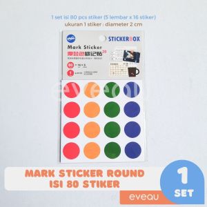 Stiker Bulat Dot Sticker Mark Penanda Round Circle Label Diameter 2 cm Color Warna Isi 80 Stiker