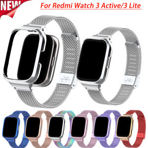 Metal Milanese Watchband For Xiaomi Redmi Watch 3 Active/3 Lite Stainless Steel Replacement Smart Watch Loop Strap Wrist Bracele