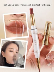 Matte Nonstick Double-headed Lipstick Natural Outline Lip Liner Matte Waterproof Whitening Soft Mist Lip Color Not Easy To Fade
