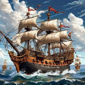 Adult Jigsaw Puzzle 500/1000 pcs Puzzle BShip and Waves Scene Paper Puzzle Decorative Painting Exercise Brain Thinking